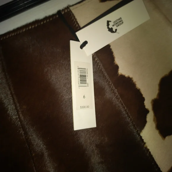 MARYAM HAIRCALF LEATHER MINI SKIRT